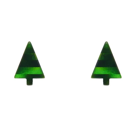 Erstwilder Christmas Tree Stripe Glitter Stud Earrings Green