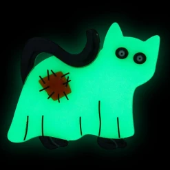 Erstwilder All Hallows Eve A Most Ghostly Kitty Brooch