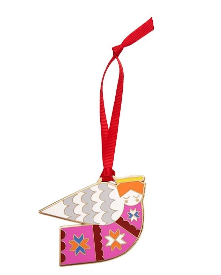 Erstwilder Modern Holiday Holy Herald Enamel Tree Ornament
