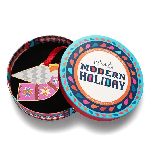 Erstwilder Modern Holiday Holy Herald Enamel Tree Ornament - Image 2