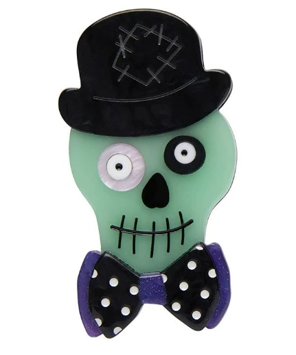 Erstwilder All Hallows Eve Stan The Bowtie Man Brooch Erstwilder All Hallows Eve Stan The Bowtie Man Brooch -Lola Ramona Shop Stan1