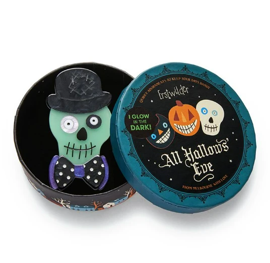 Erstwilder All Hallows Eve Stan The Bowtie Man Brooch Erstwilder All Hallows Eve Stan The Bowtie Man Brooch -Lola Ramona Shop Stan4