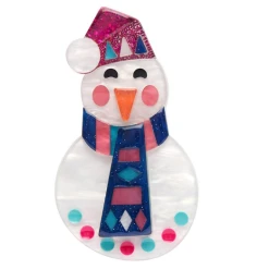 Erstwilder Modern Holiday Stay Frosty Snowman Brooch